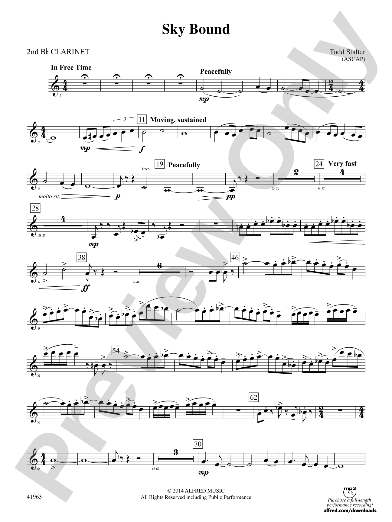 Sky Bound: 2nd B-flat Clarinet