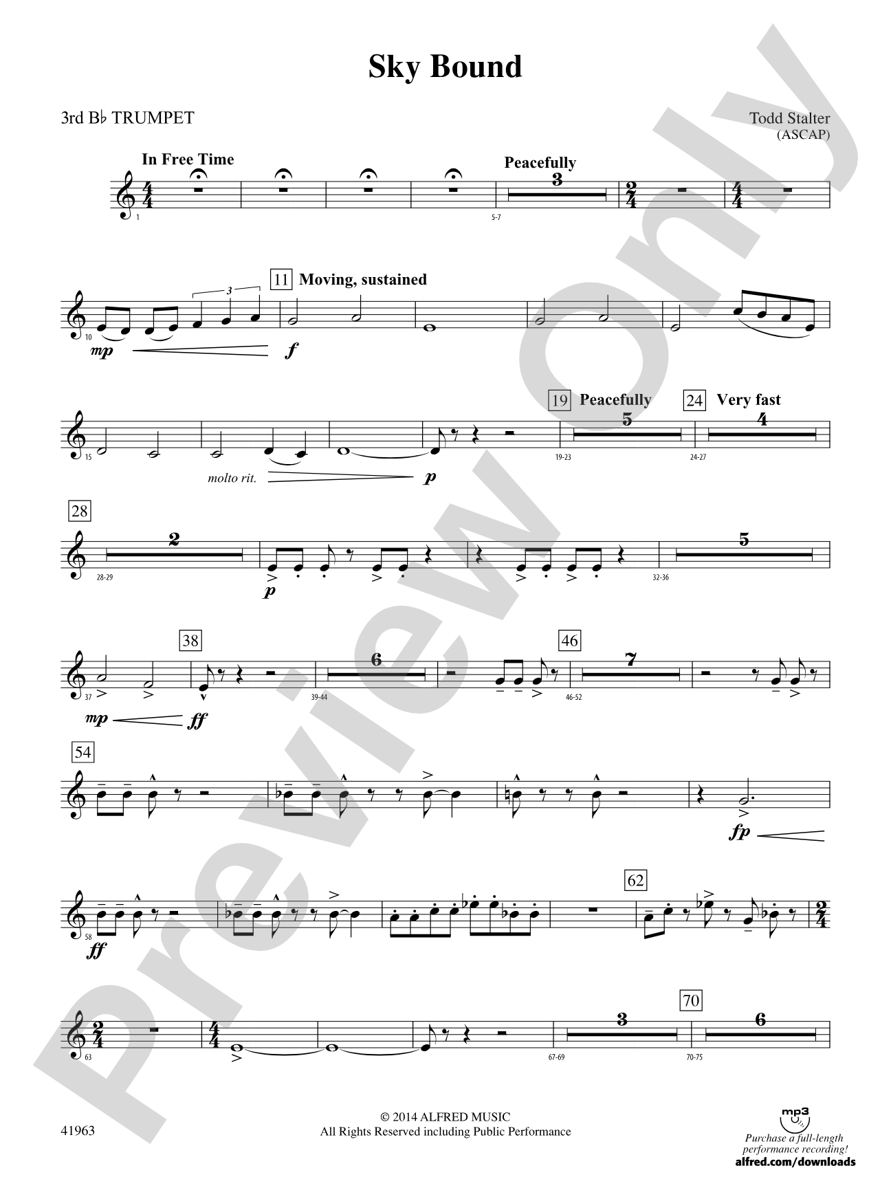 Sky Bound: 3rd B-flat Trumpet