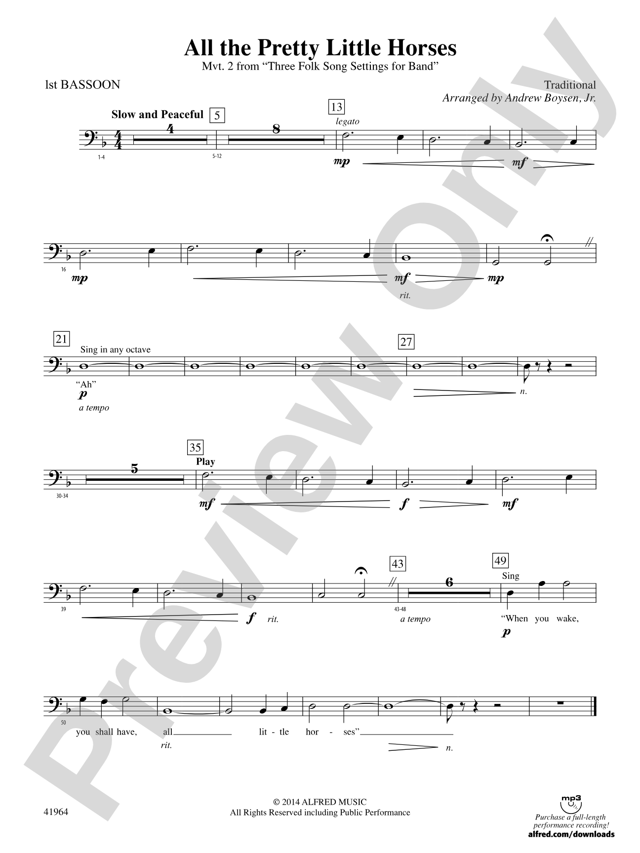 All the Pretty Little Horses: Bassoon