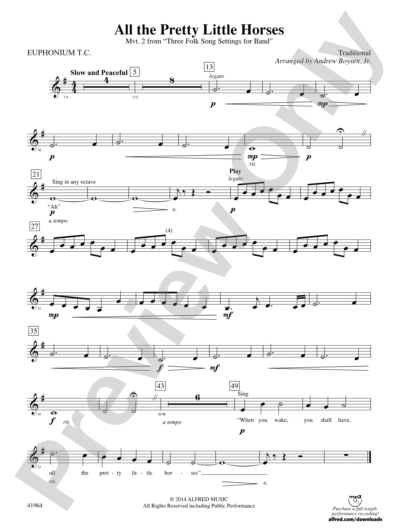 All the Pretty Little Horses: Baritone T.C.