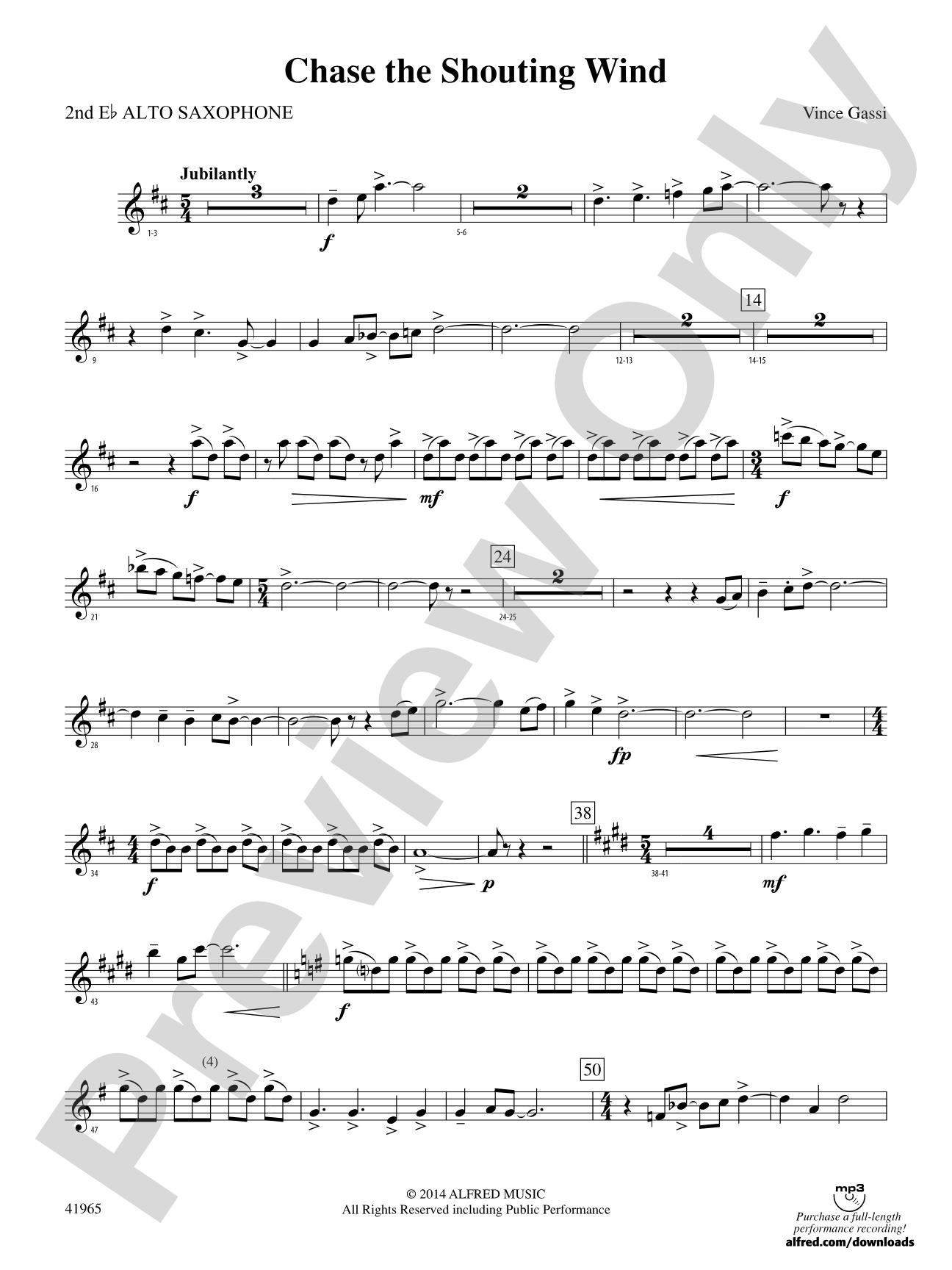 Chase the Shouting Wind: 2nd E-flat Alto Saxophone