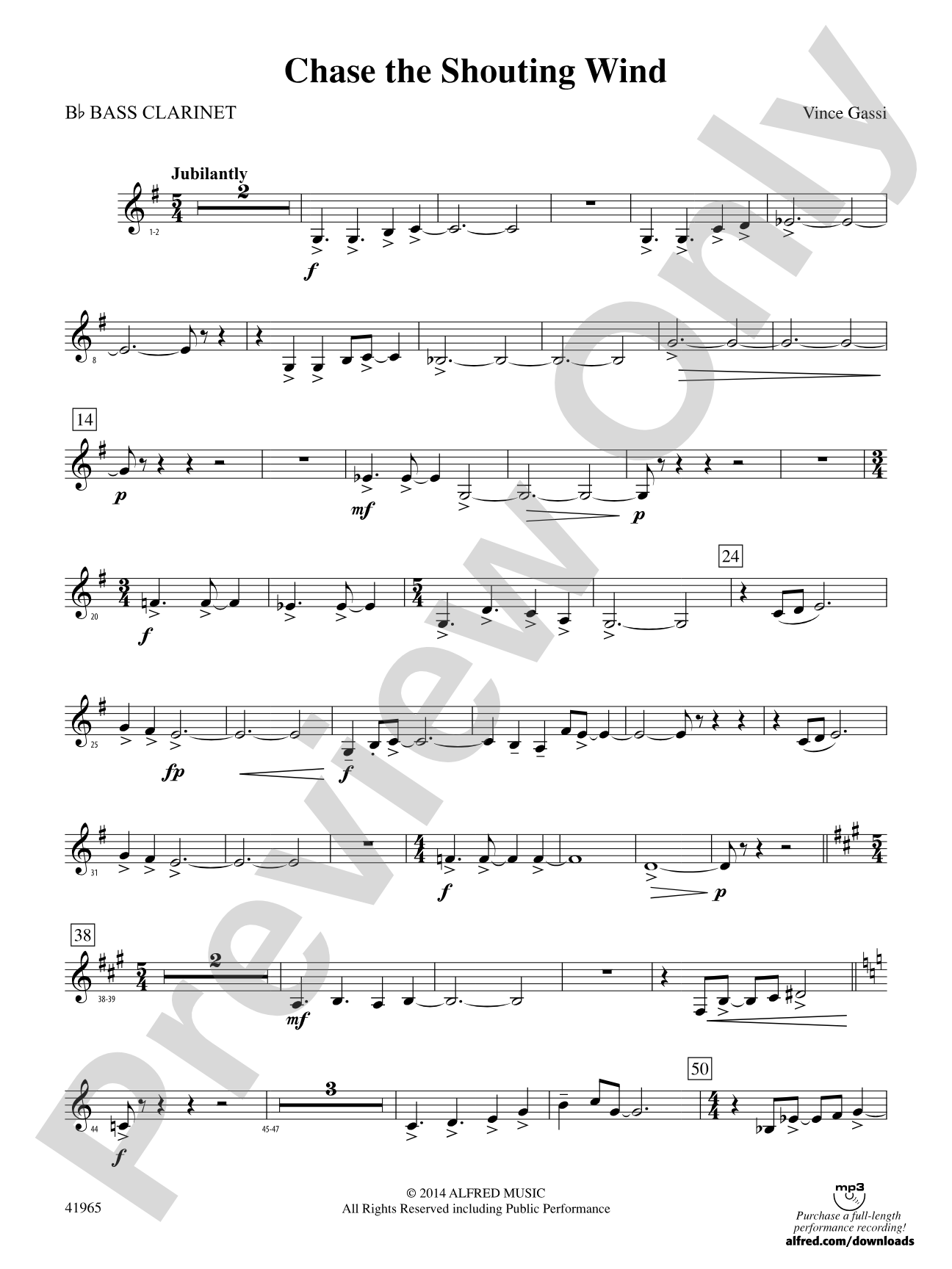 Chase the Shouting Wind: B-flat Bass Clarinet