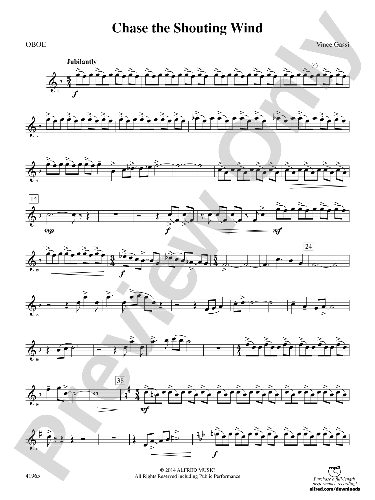 Chase the Shouting Wind: Oboe