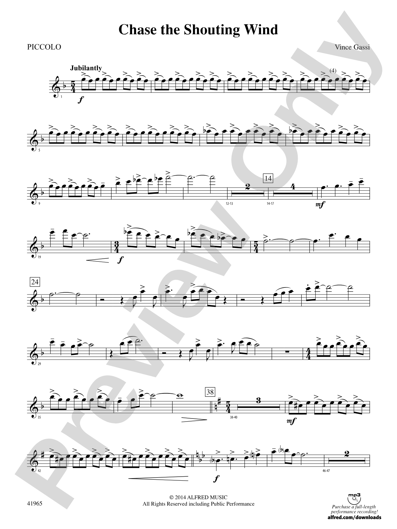Chase the Shouting Wind: Piccolo