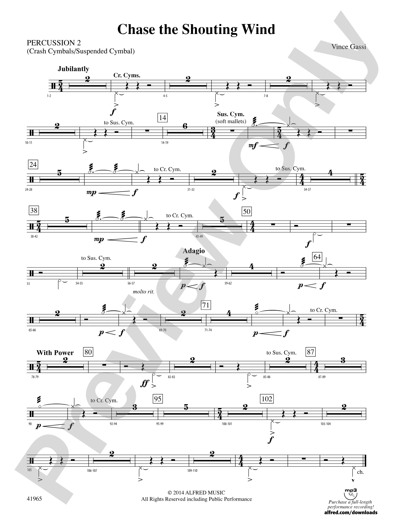 Chase the Shouting Wind: 2nd Percussion