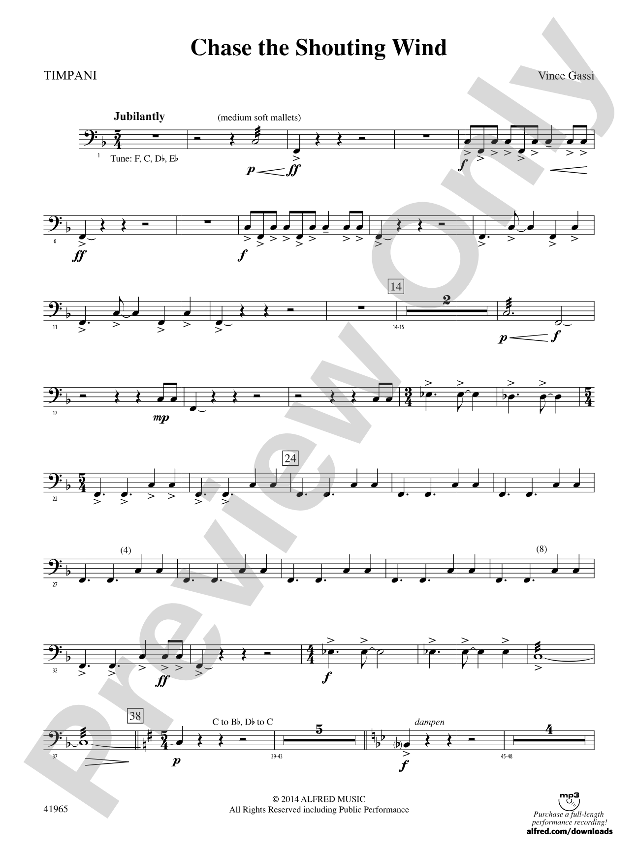 Chase the Shouting Wind: Timpani