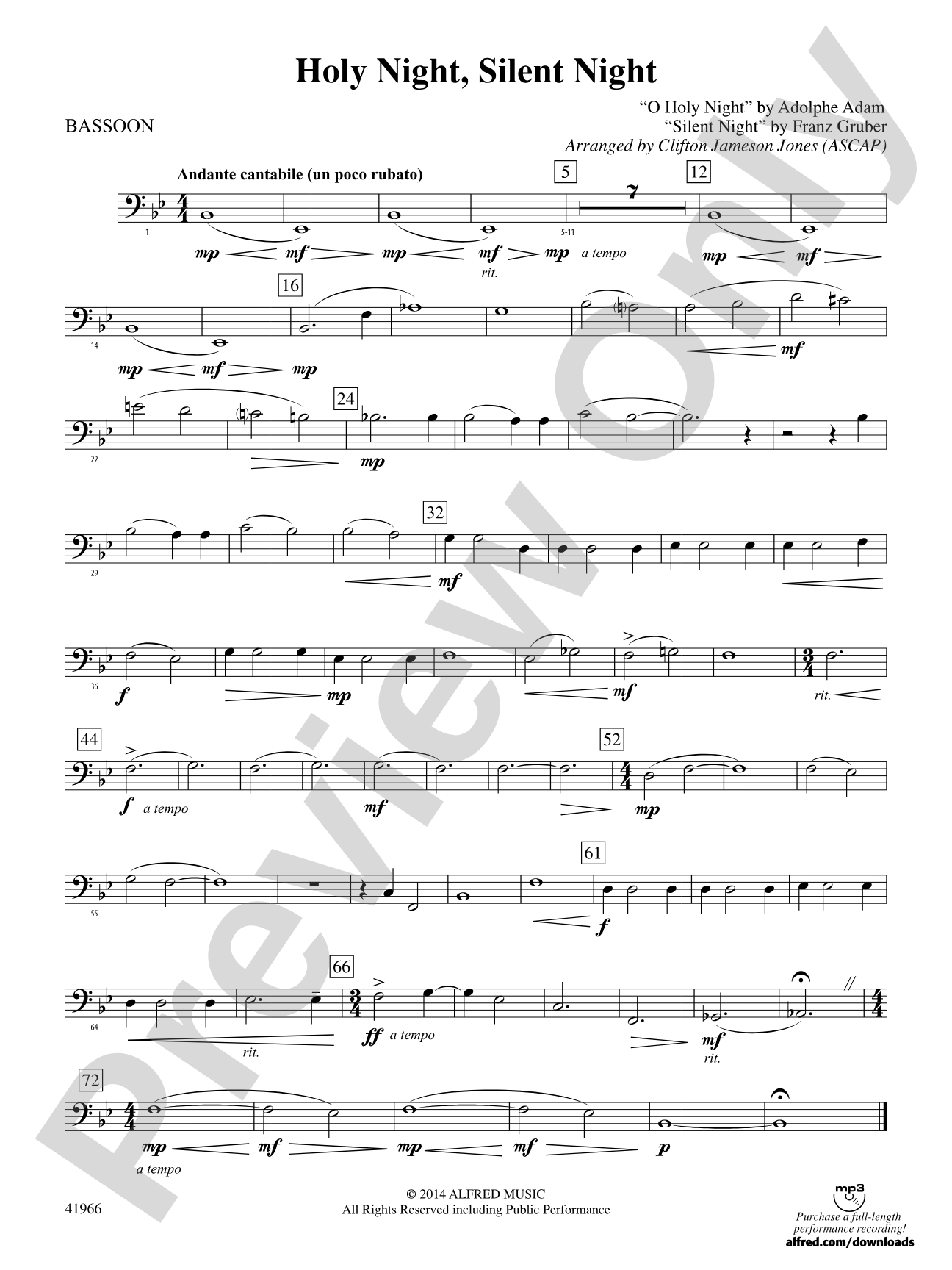 Holy Night, Silent Night: Bassoon
