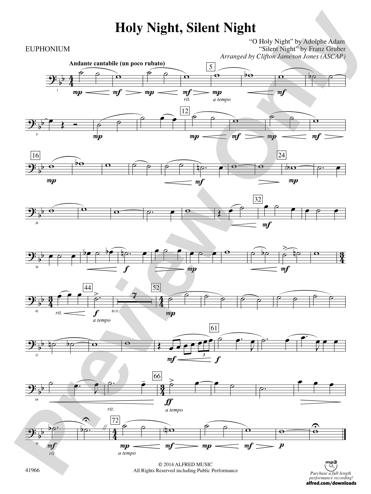 Holy Night, Silent Night: Baritone B.C.