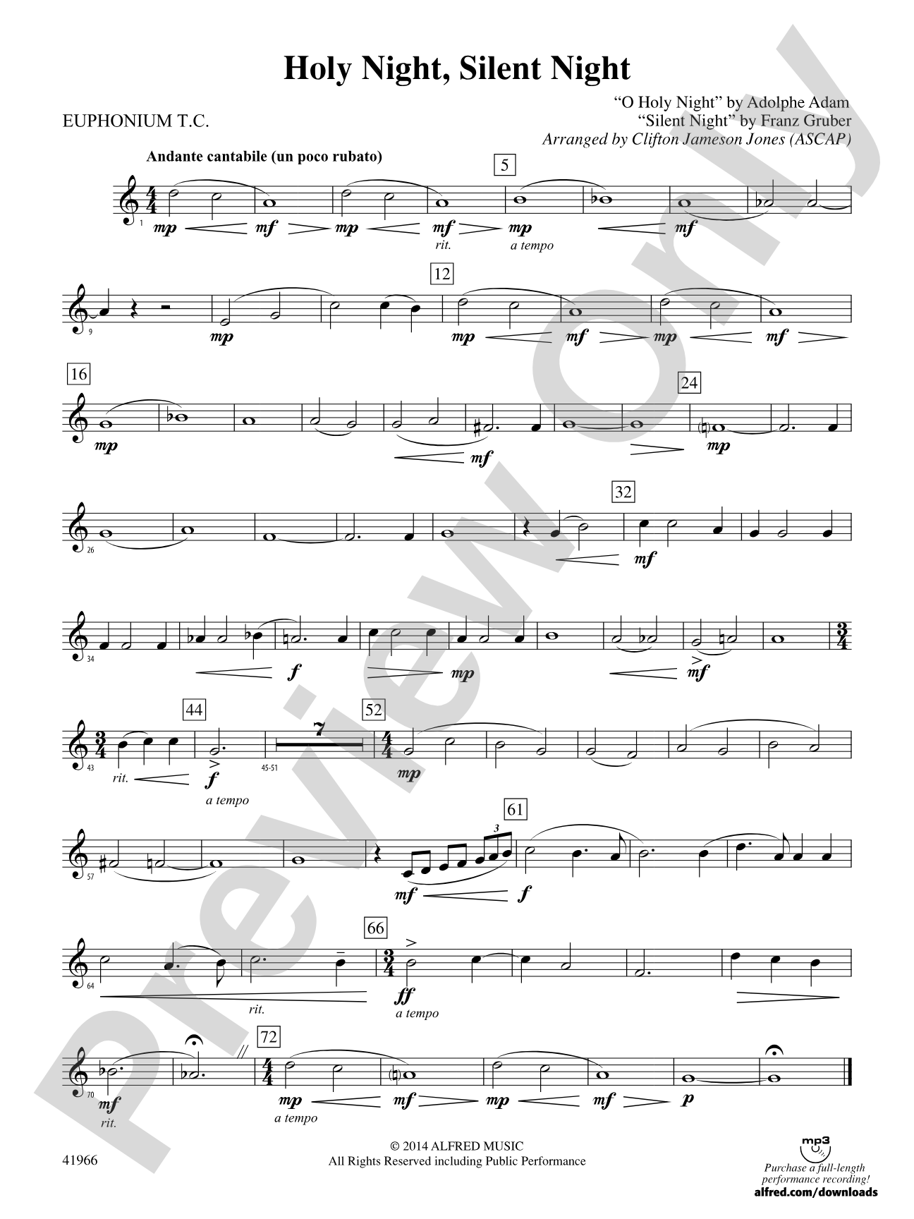 Holy Night, Silent Night: Baritone T.C.