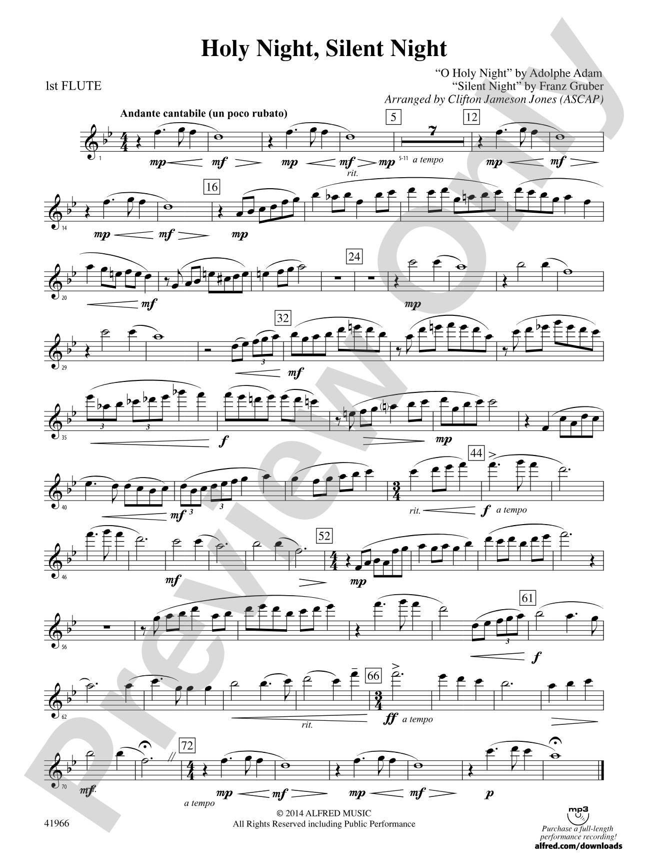 Holy Night, Silent Night: Flute