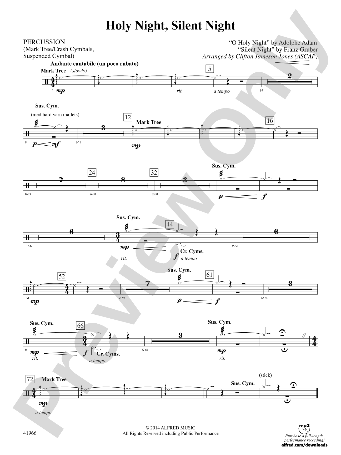 Holy Night, Silent Night: 1st Percussion