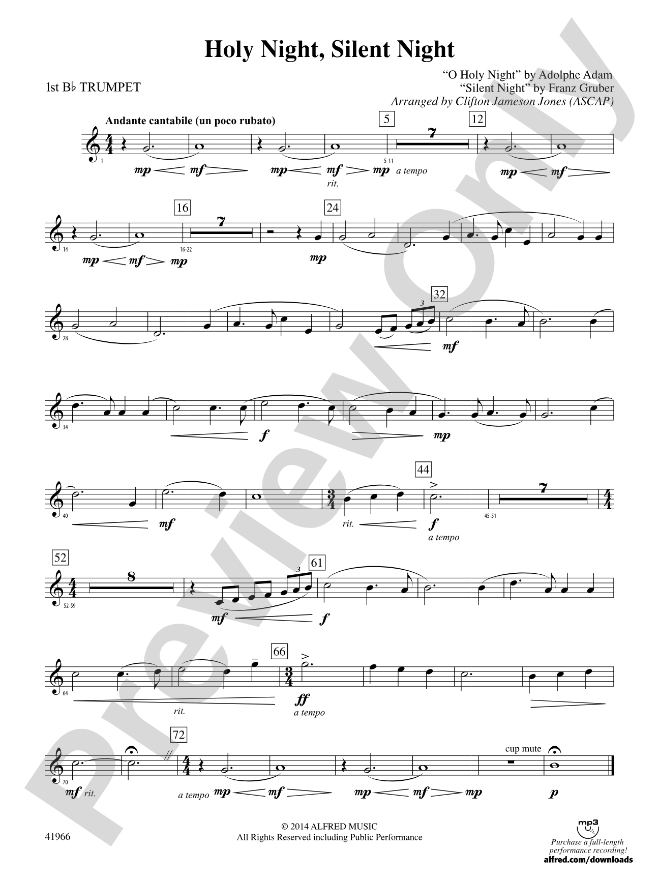 Holy Night, Silent Night: 1st B-flat Trumpet
