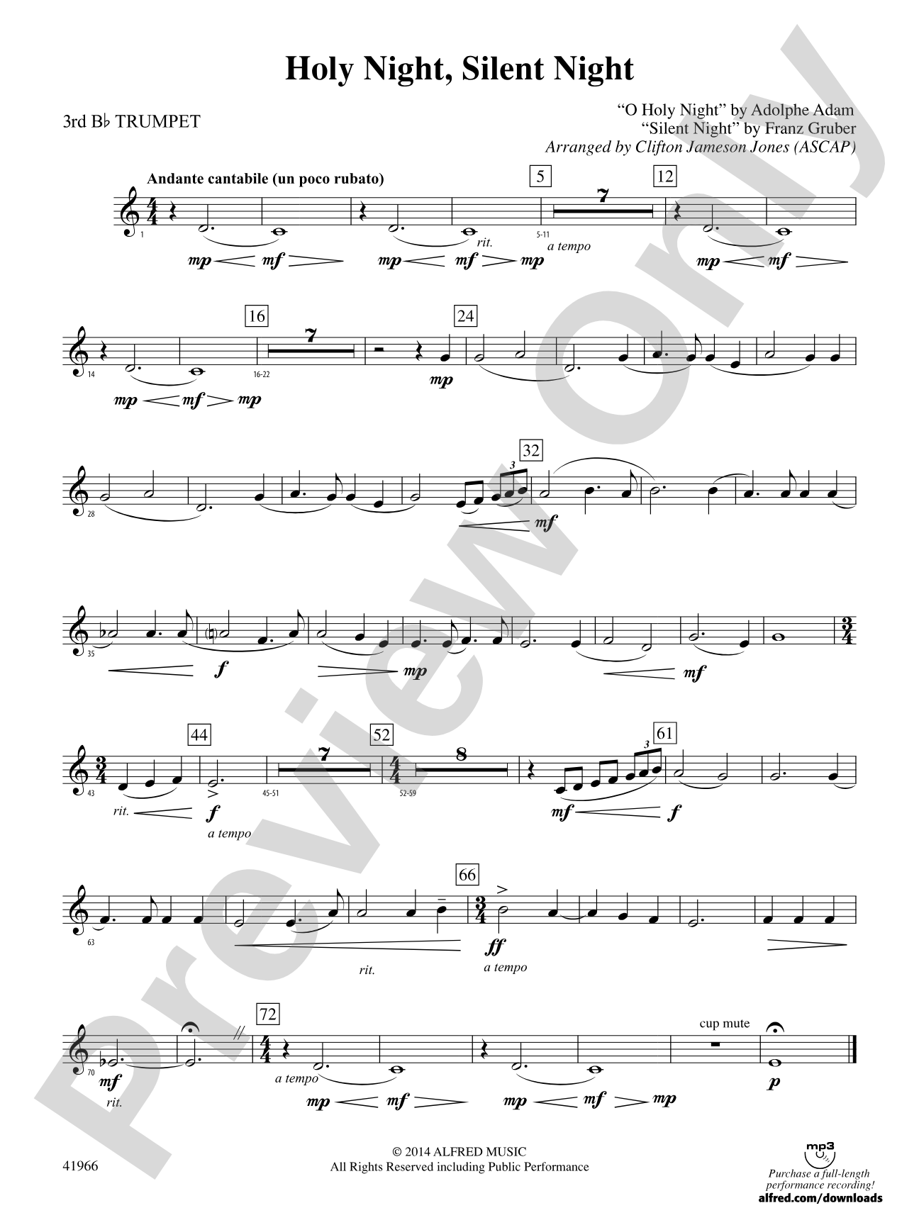 Holy Night, Silent Night: 3rd B-flat Trumpet