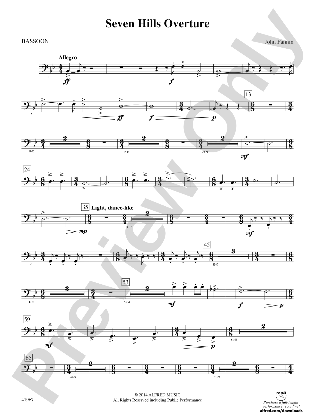 Seven Hills Overture: Bassoon