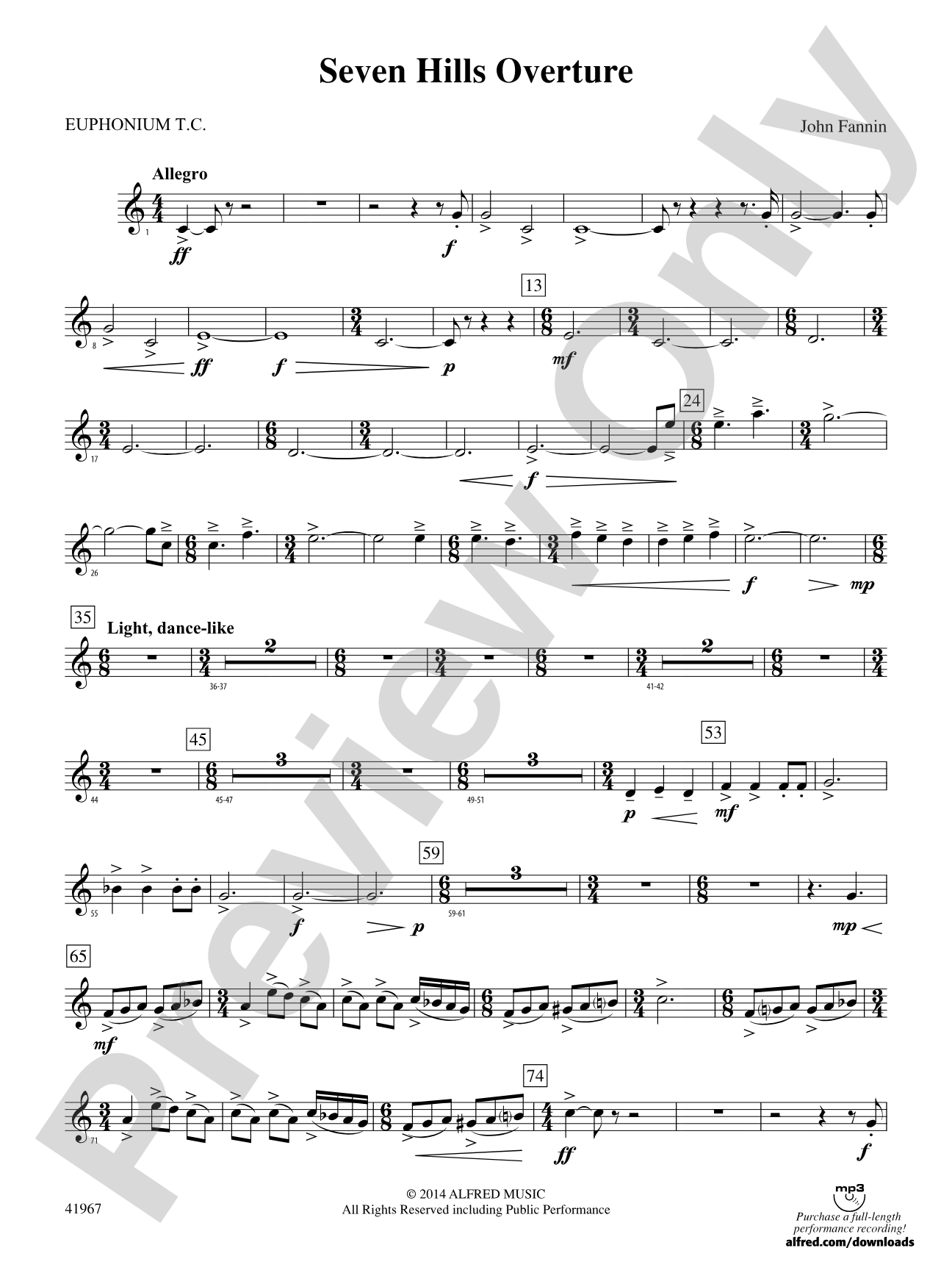 Seven Hills Overture: Baritone T.C.