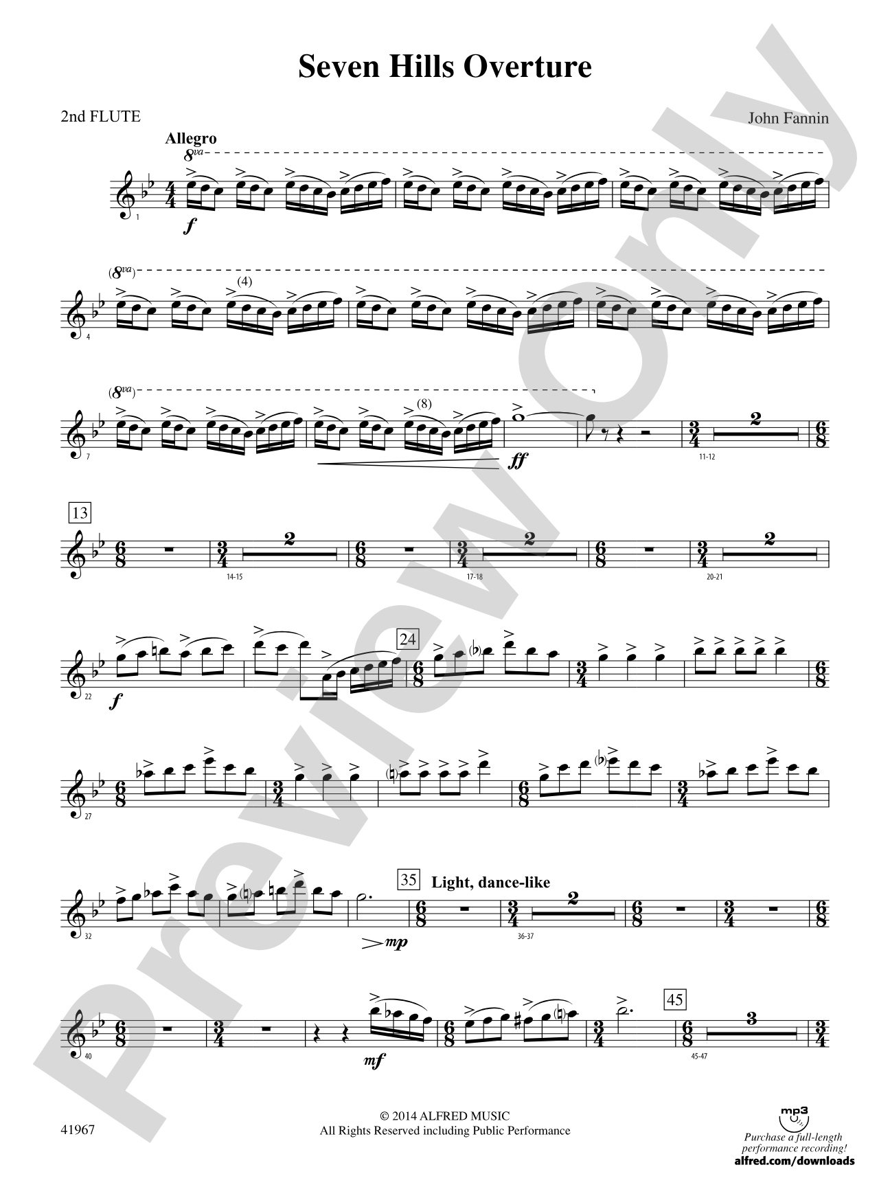 Seven Hills Overture: 2nd Flute