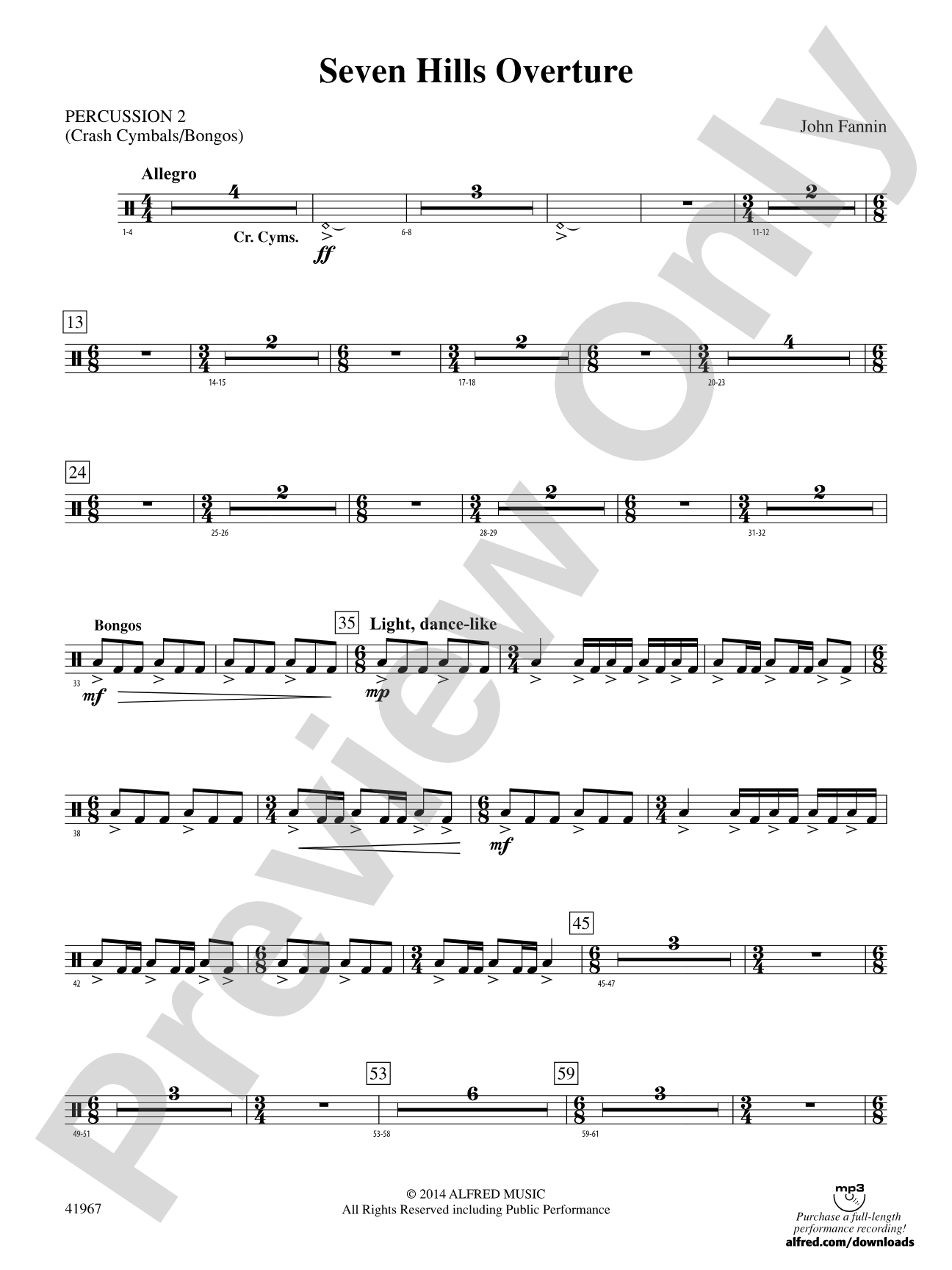 Seven Hills Overture: 2nd Percussion