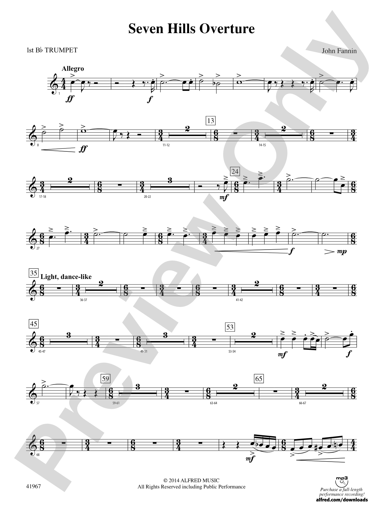 Seven Hills Overture: 1st B-flat Trumpet