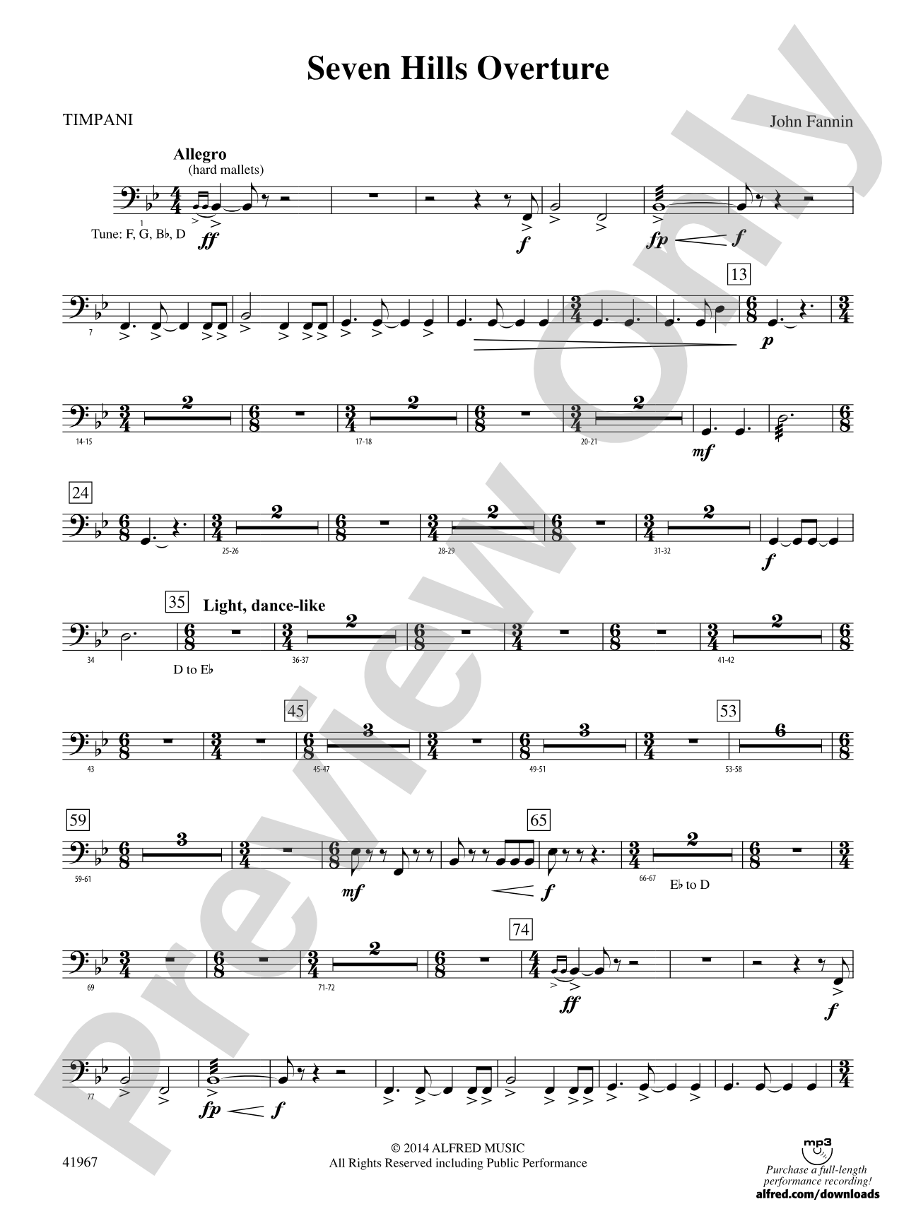 Seven Hills Overture: Timpani