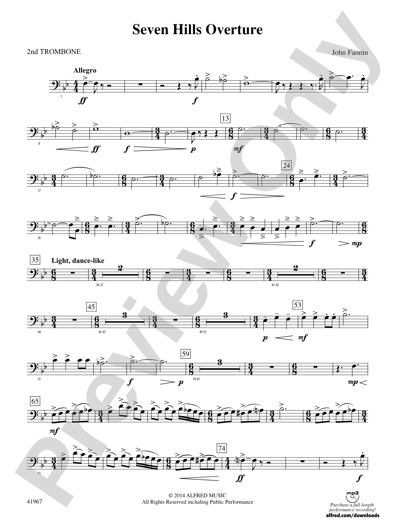 Seven Hills Overture: 2nd Trombone