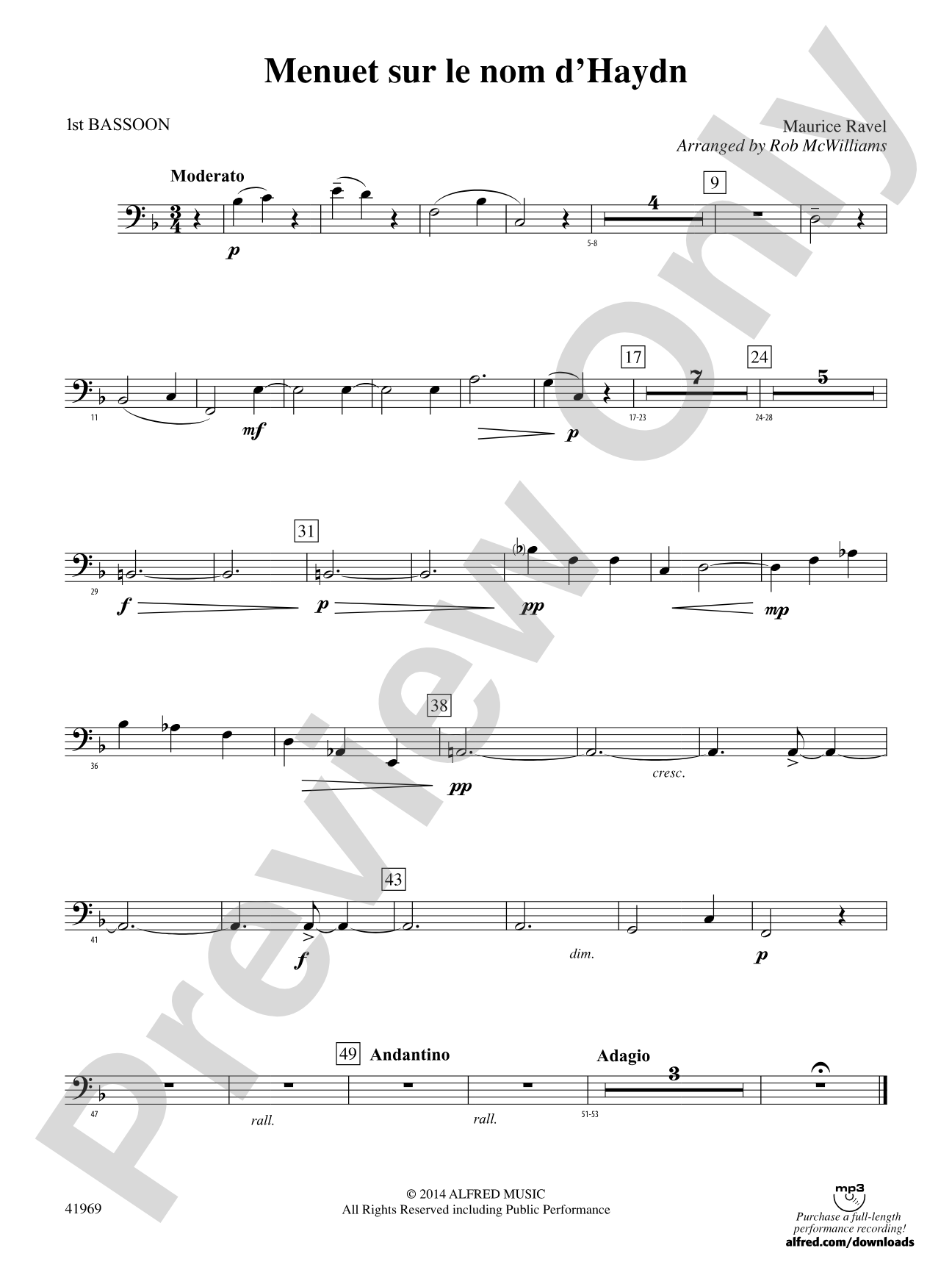 Menuet sur le nom d'Haydn: Bassoon