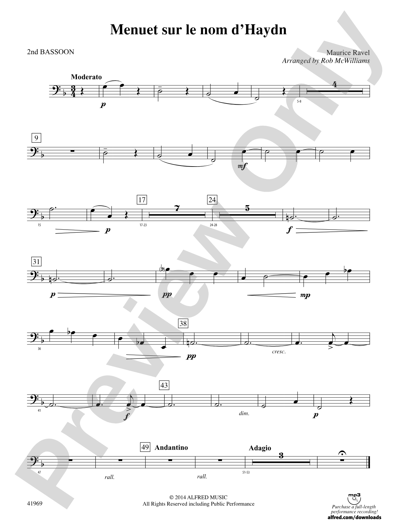 Menuet sur le nom d'Haydn: 2nd Bassoon