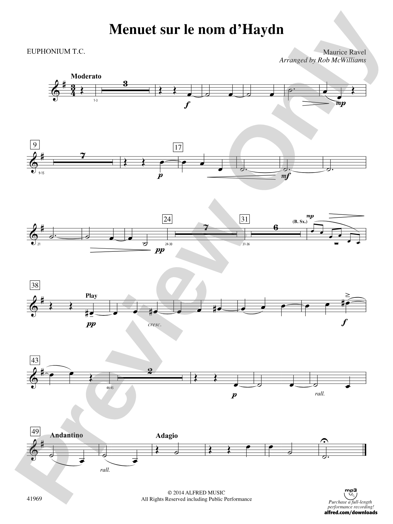 Menuet sur le nom d'Haydn: Baritone T.C.