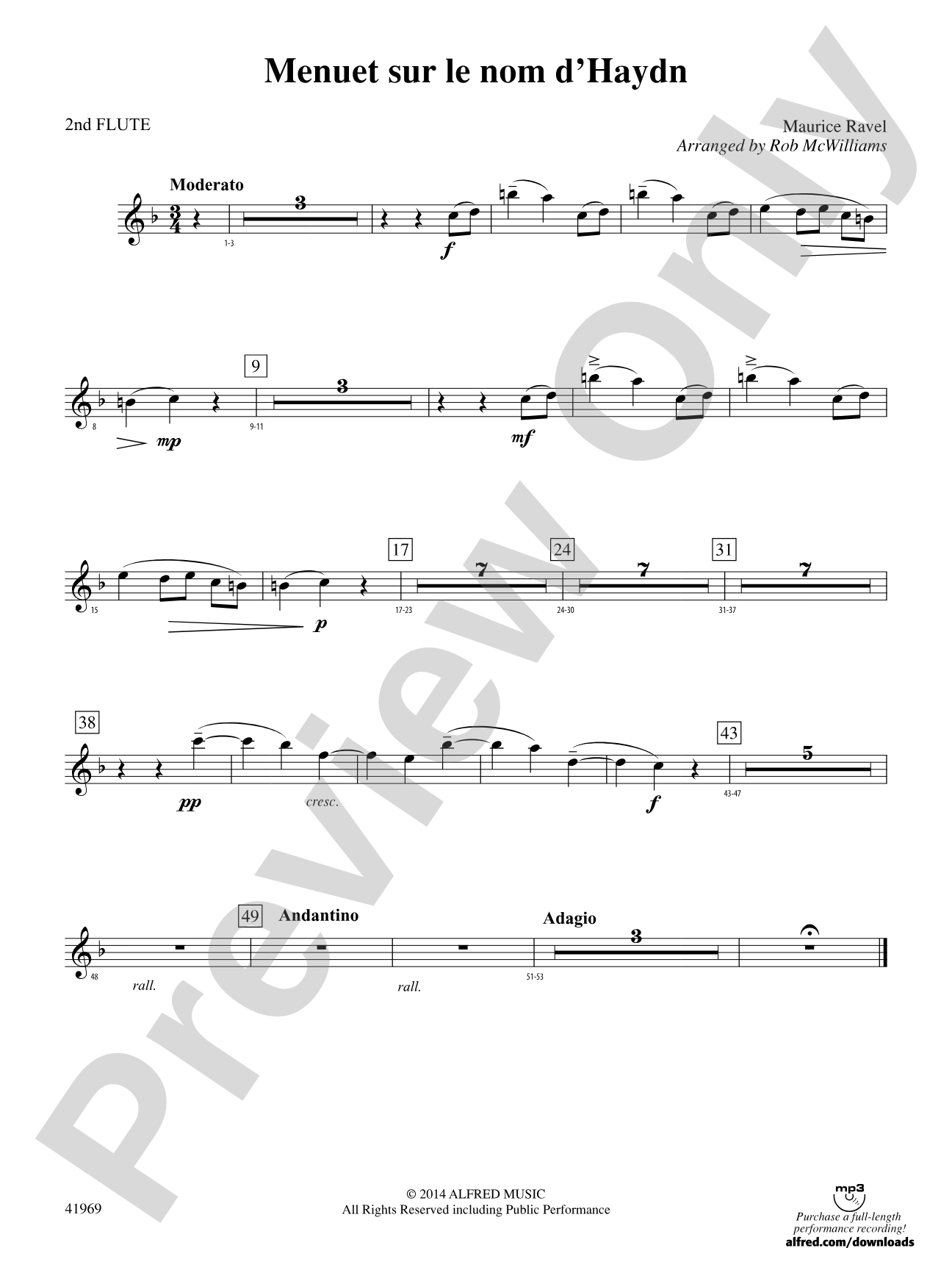 Menuet sur le nom d'Haydn: 2nd Flute