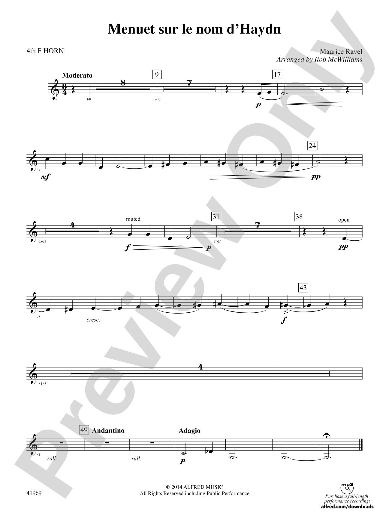 Menuet sur le nom d'Haydn: 4th F Horn