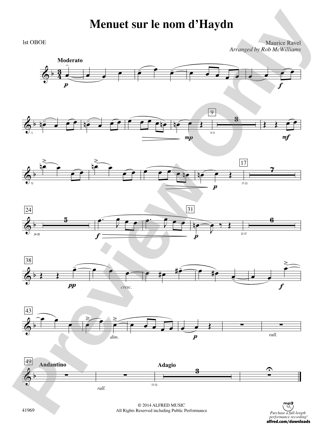 Menuet sur le nom d'Haydn: Oboe