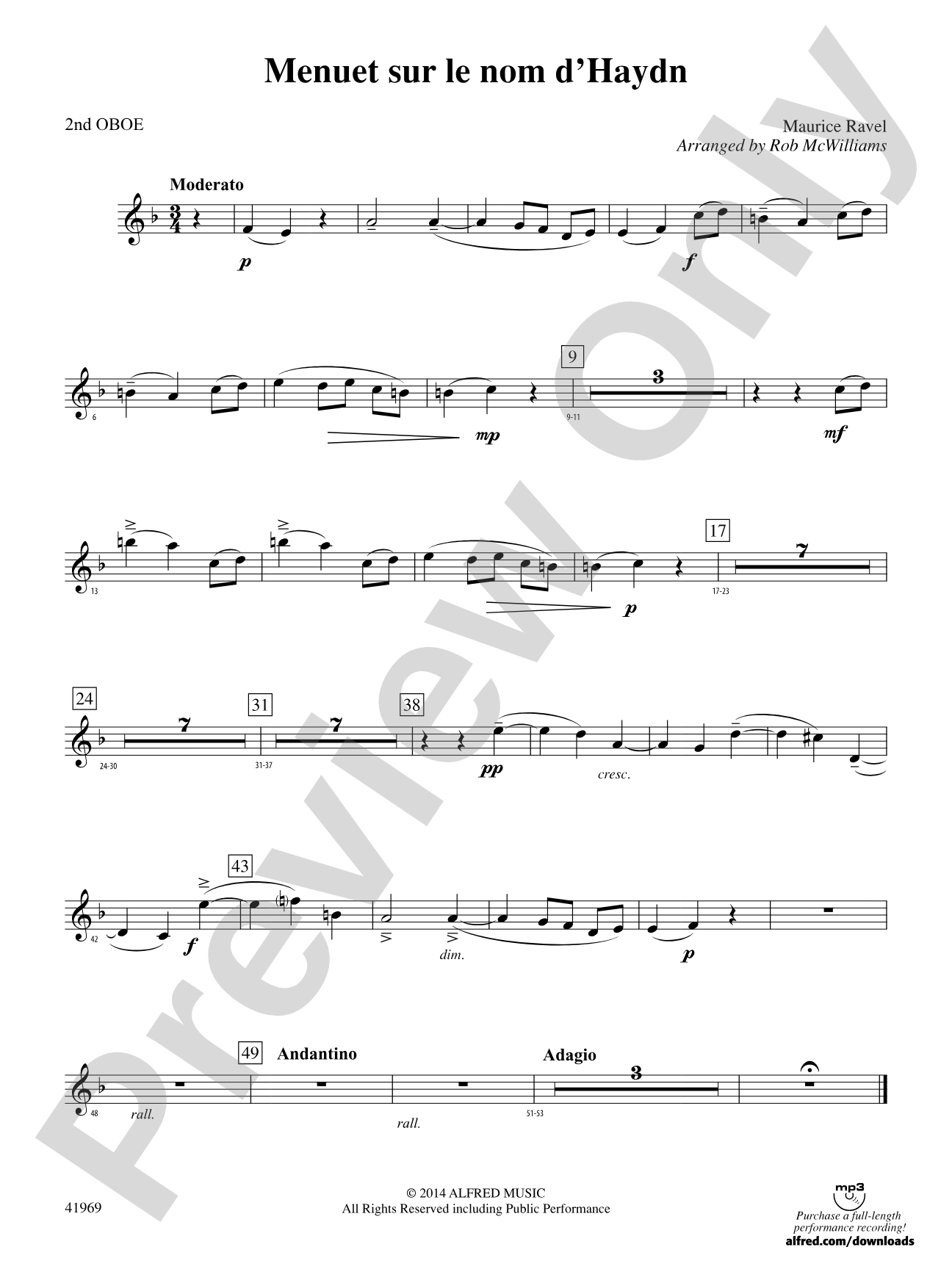 Menuet sur le nom d'Haydn: 2nd Oboe