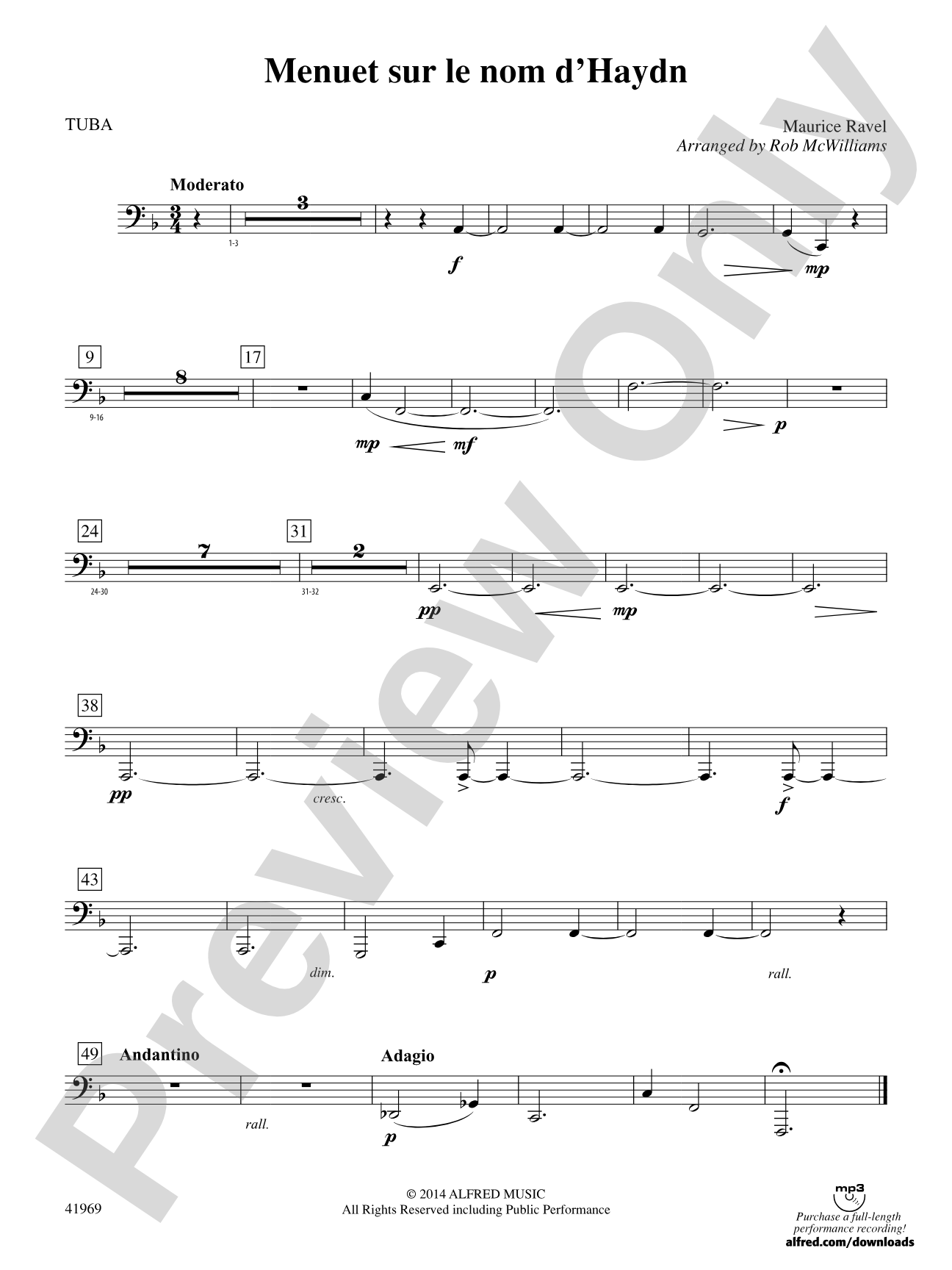 Menuet sur le nom d'Haydn: Tuba