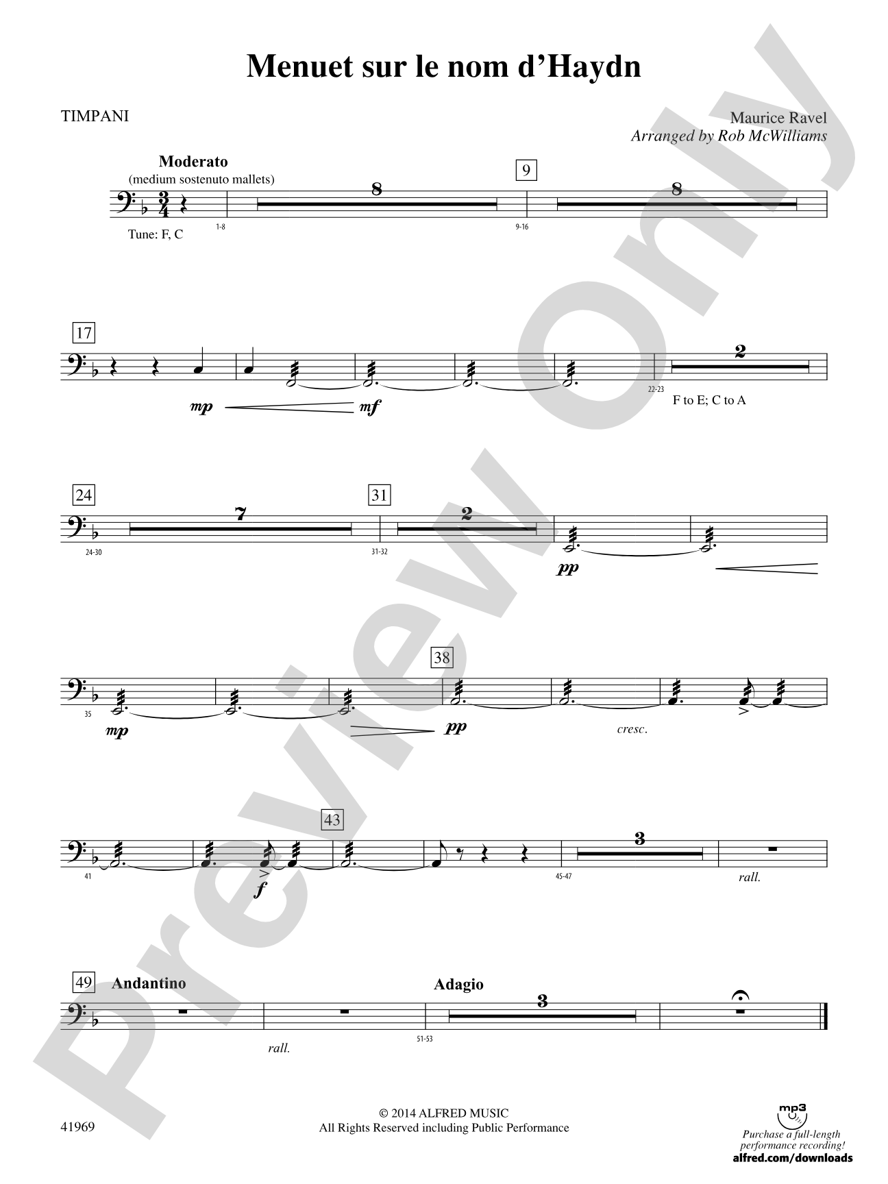 Menuet sur le nom d'Haydn: Timpani