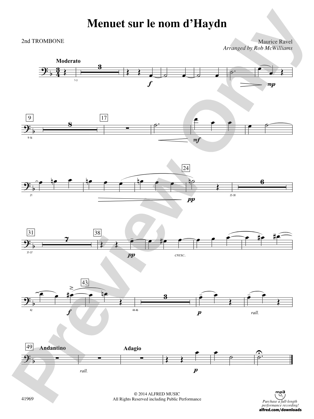 Menuet sur le nom d'Haydn: 2nd Trombone
