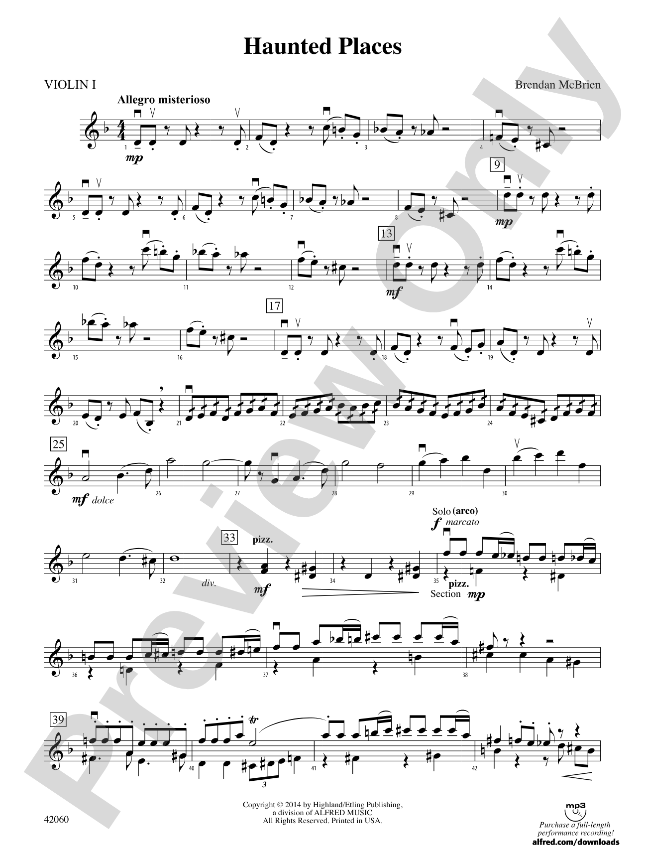 Haunted Places: 1st Violin