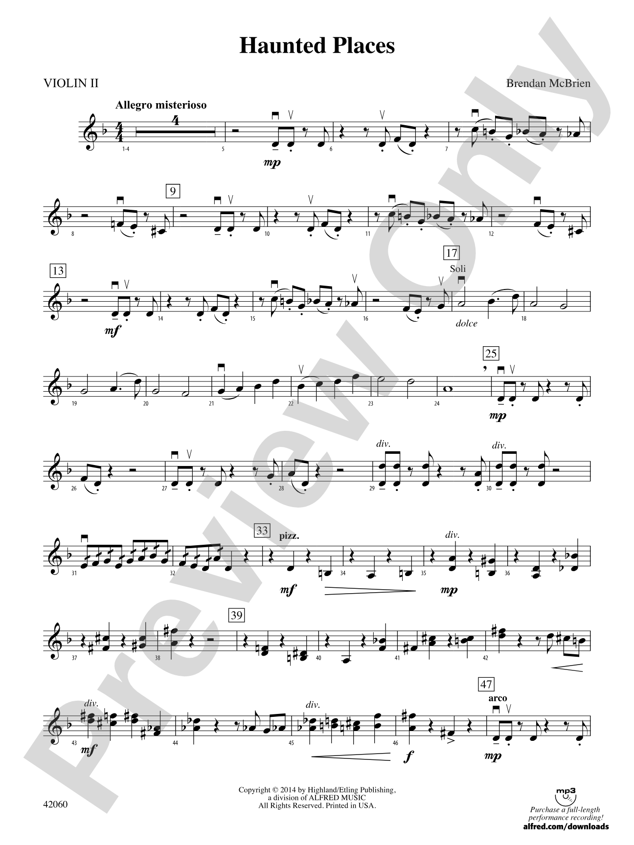 Haunted Places: 2nd Violin