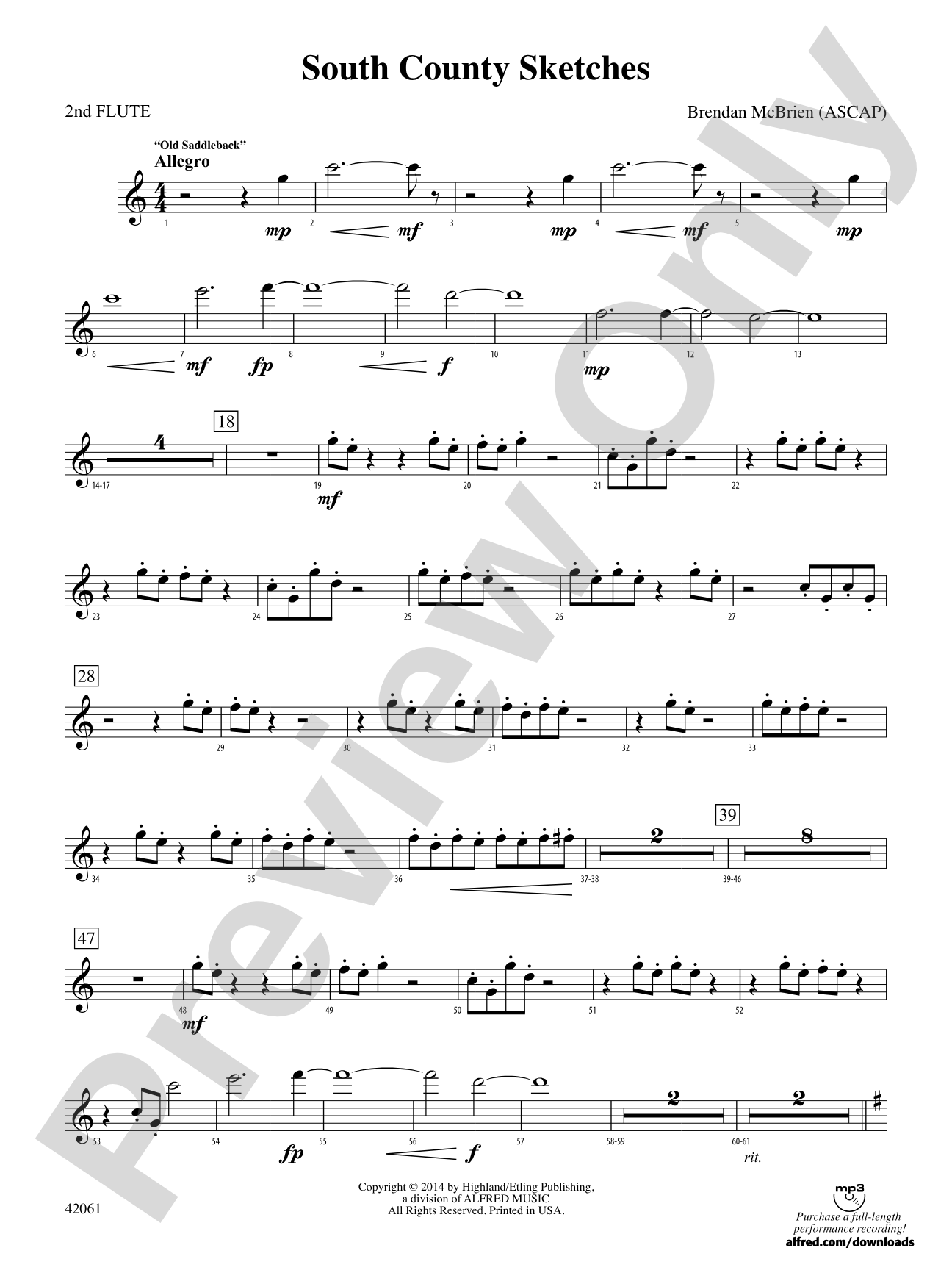 South County Sketches: 2nd Flute