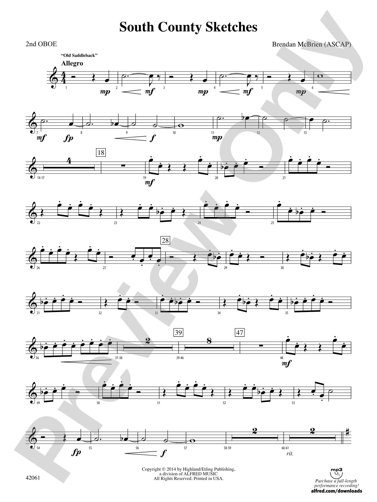 South County Sketches: 2nd Oboe