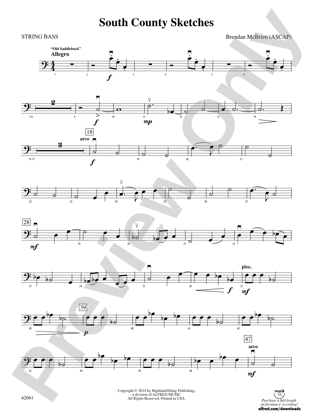 South County Sketches: String Bass