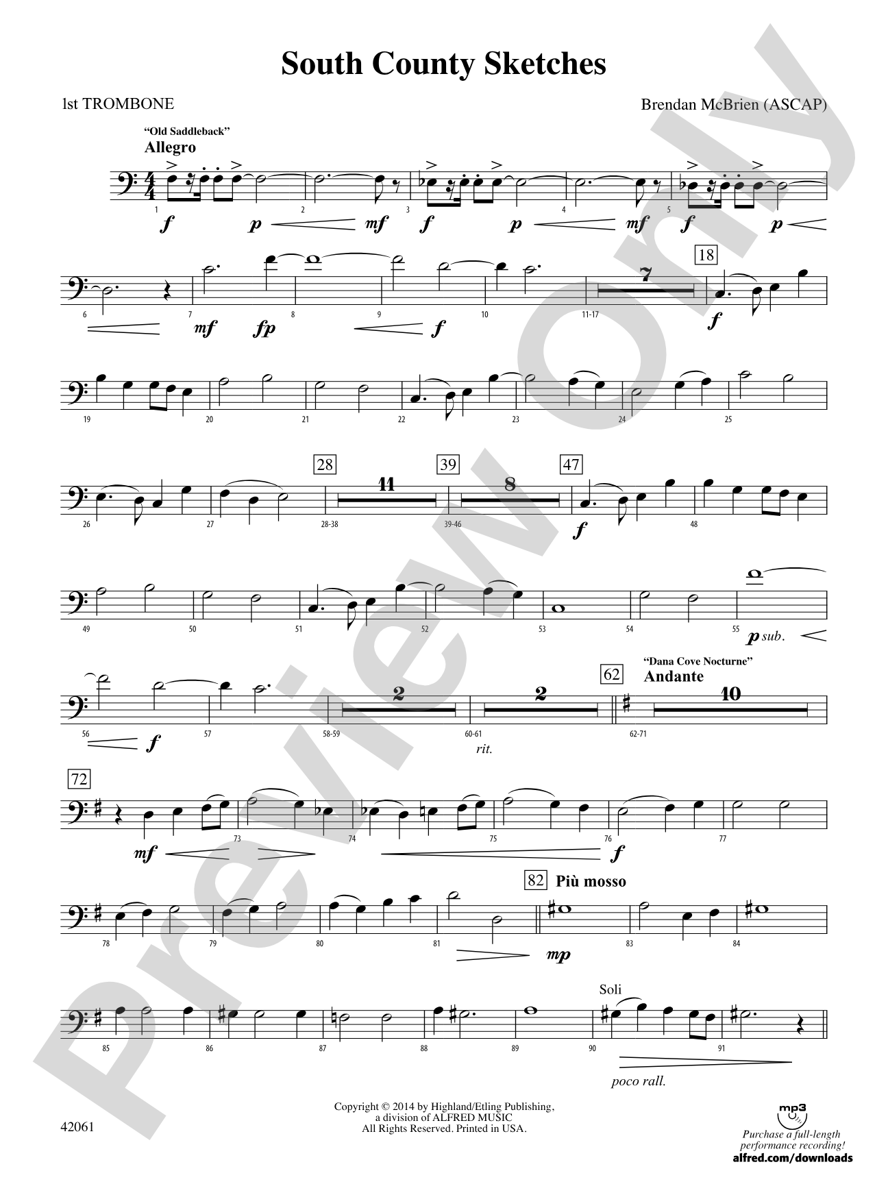 South County Sketches: 1st Trombone
