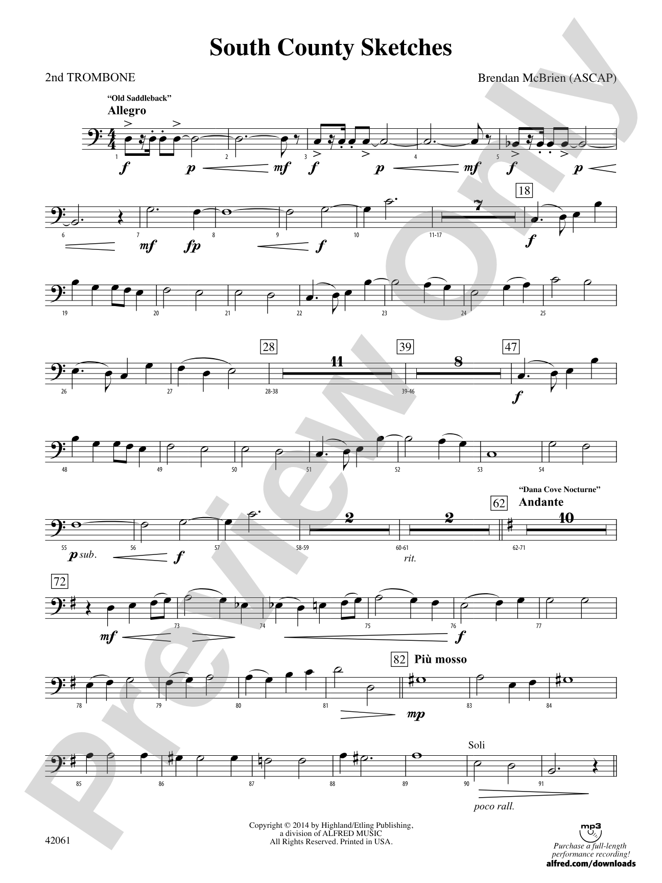 South County Sketches: 2nd Trombone