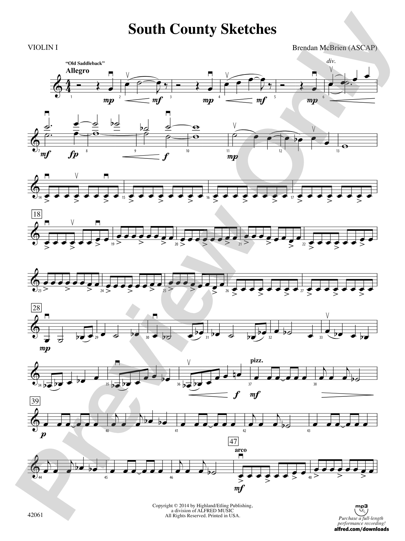 South County Sketches: 1st Violin