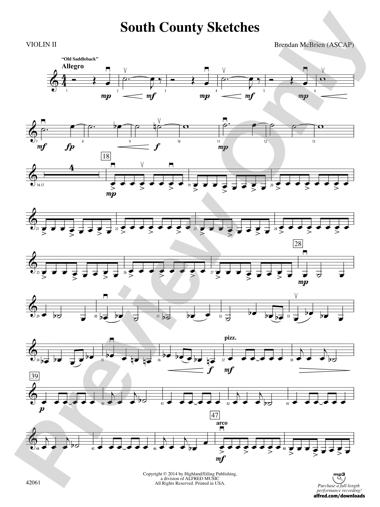 South County Sketches: 2nd Violin