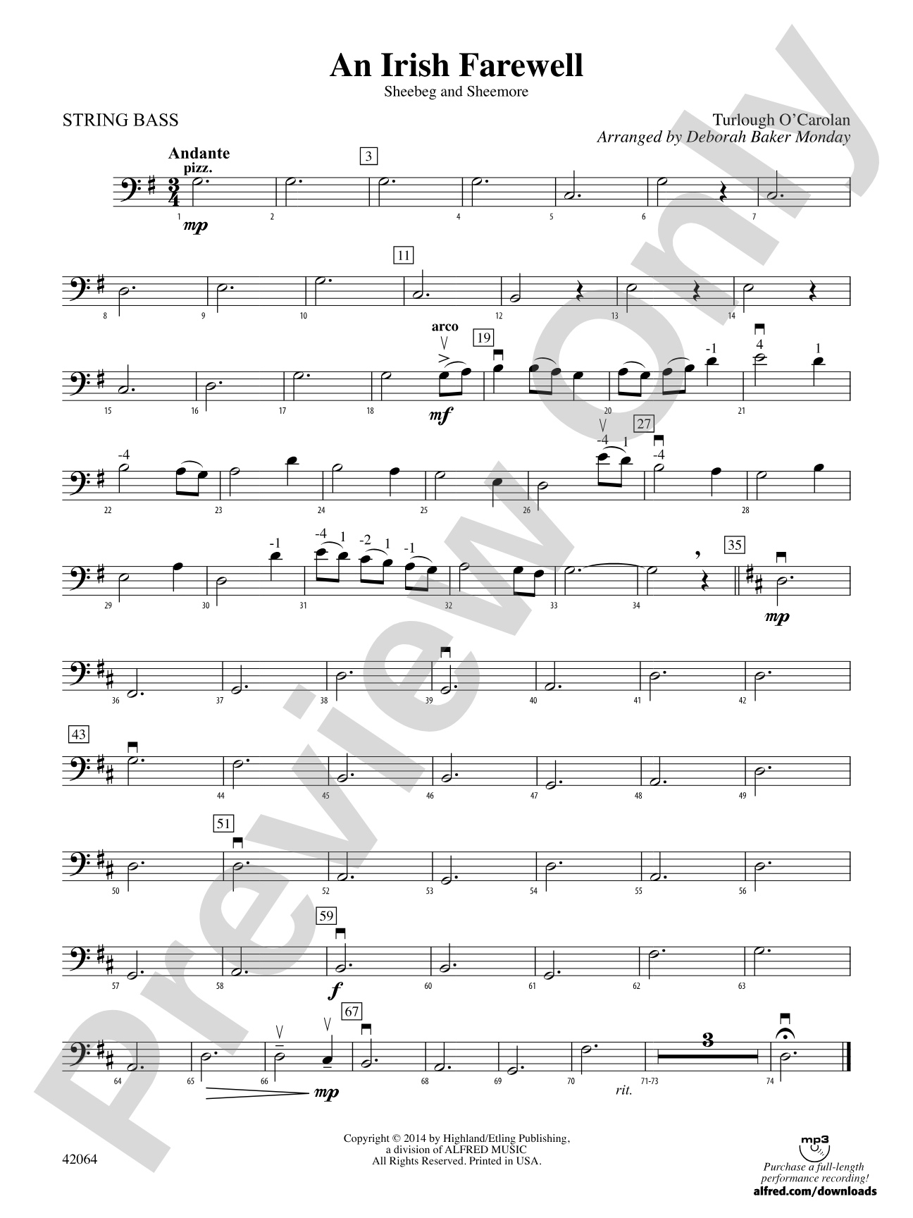 An Irish Farewell: String Bass