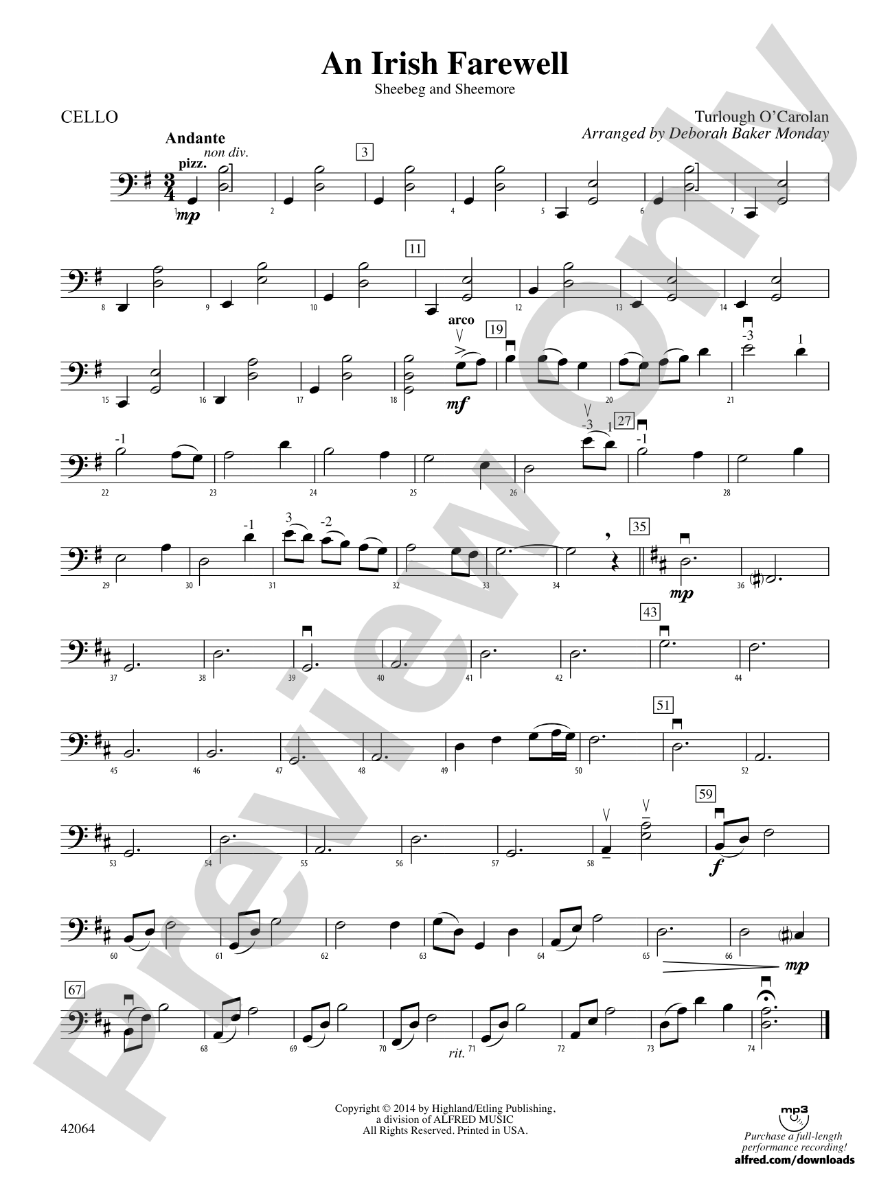 An Irish Farewell: Cello