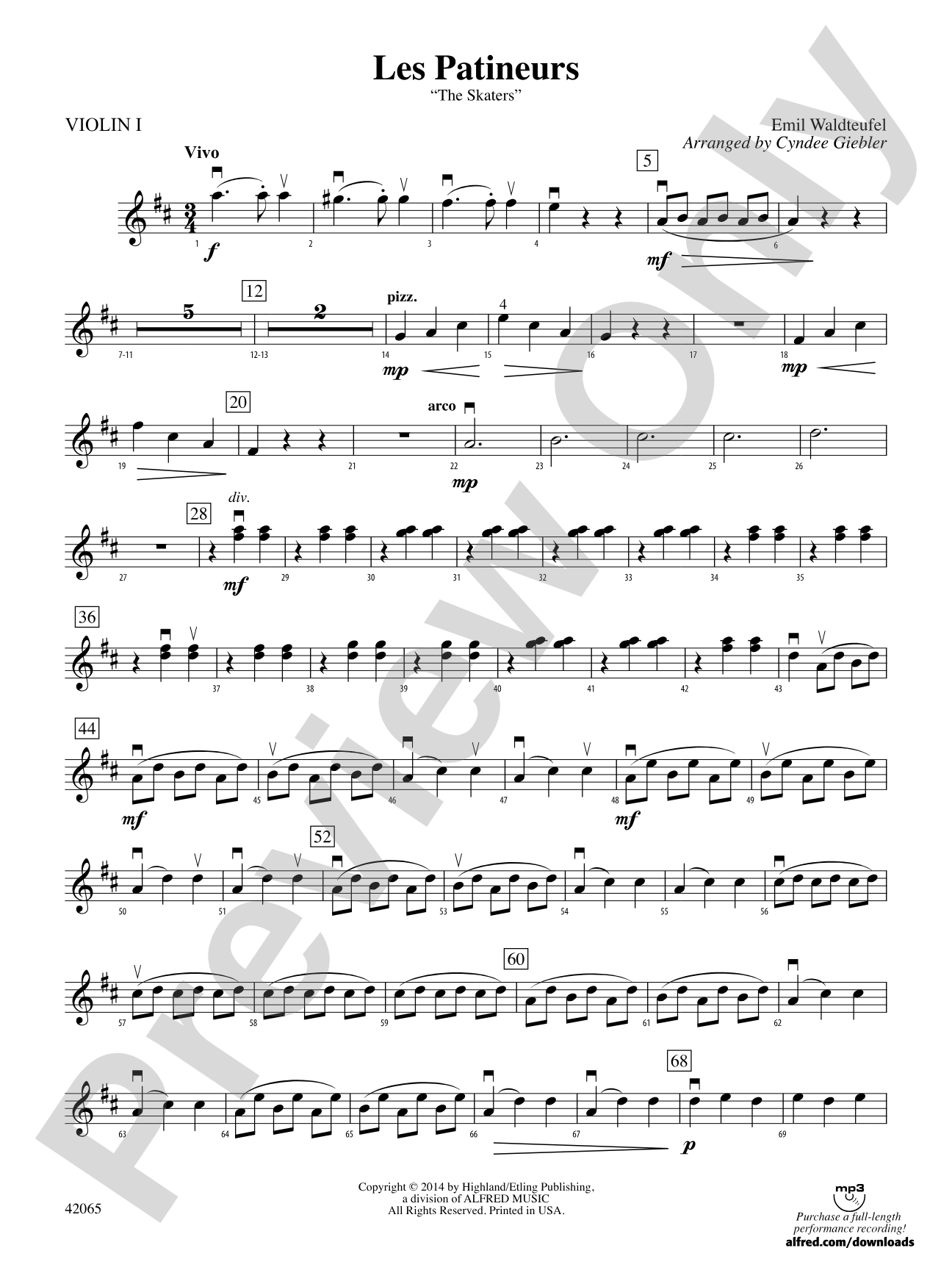 Les Patineurs: 1st Violin