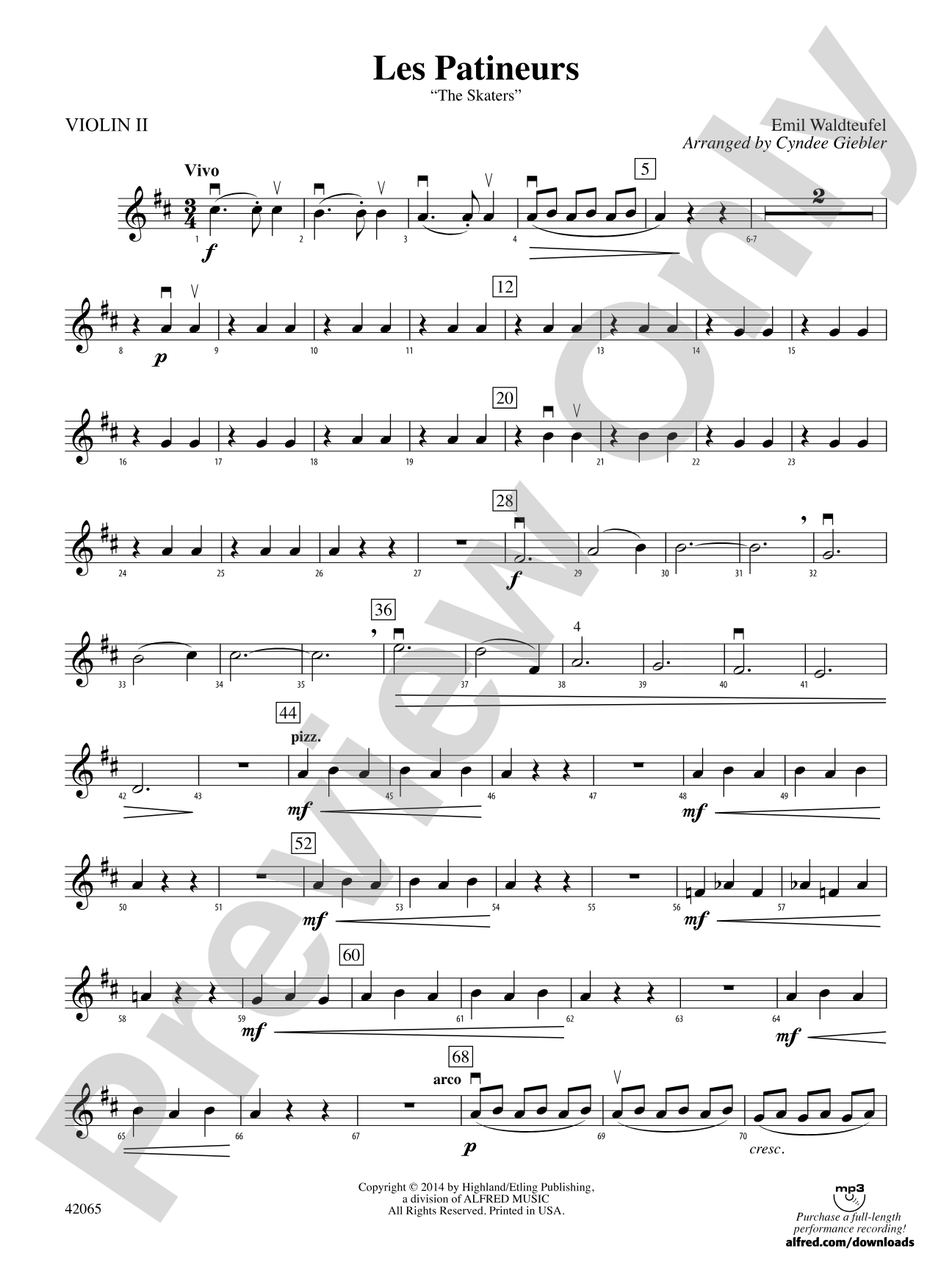 Les Patineurs: 2nd Violin