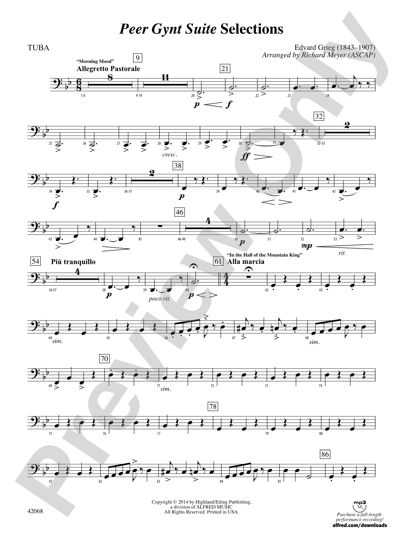 Peer Gynt Suite Selections: Tuba