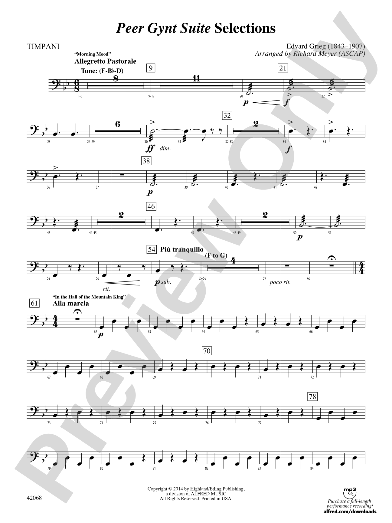 Peer Gynt Suite Selections: Timpani