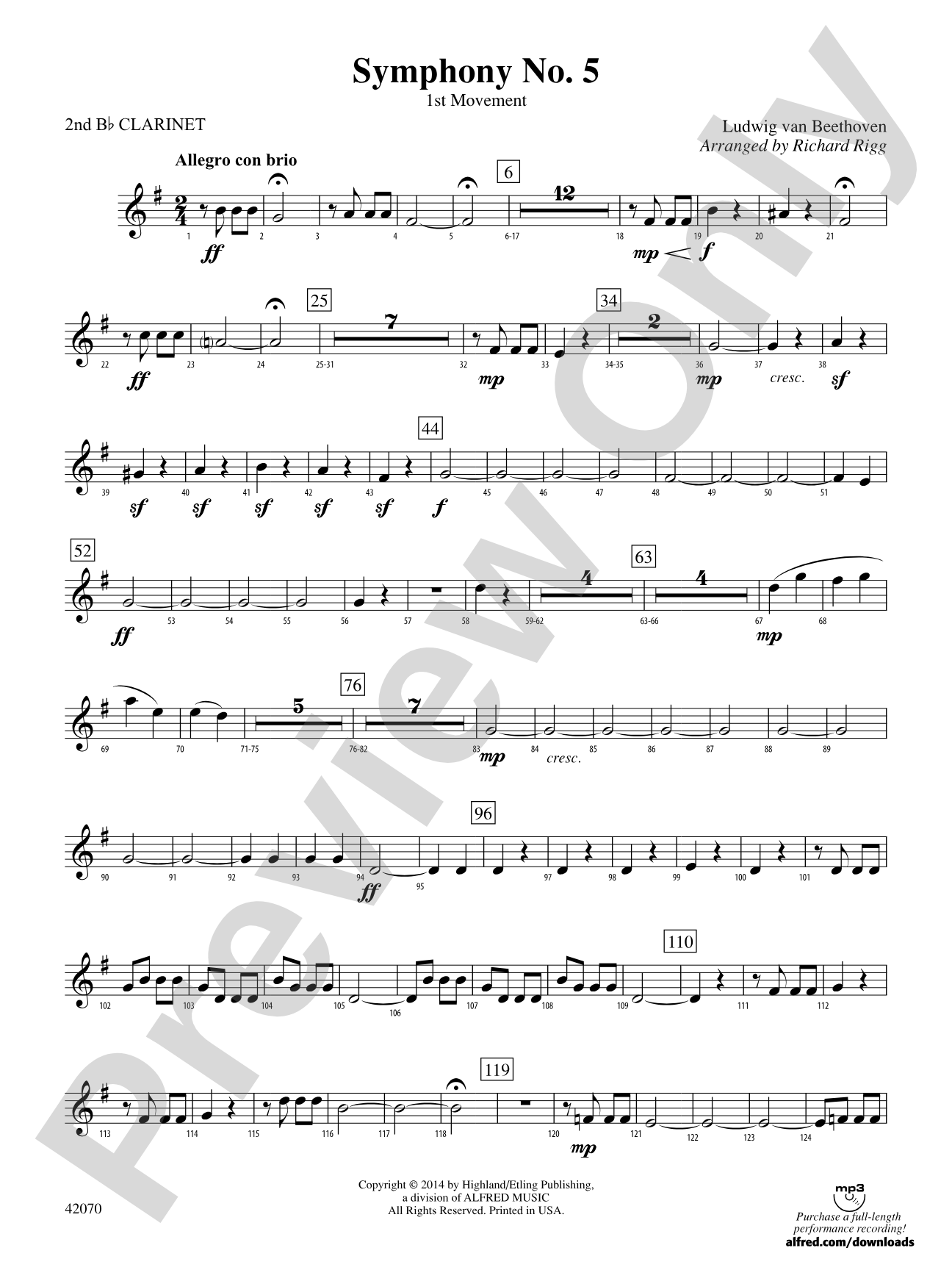 Symphony No. 5: 2nd B-flat Clarinet